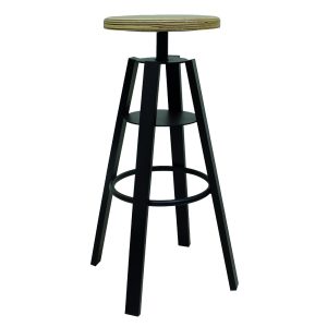 NEO-100430T-Metal-Ahşap-Yuvarlak-Bar-Taburesi-1