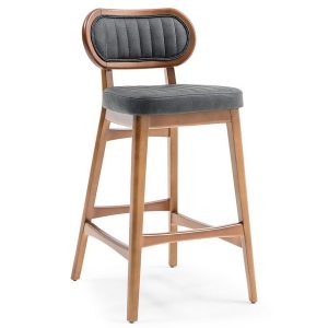NEO-300358T Ahşap Döşemeli Sırtlı Bar Sandalyesi
