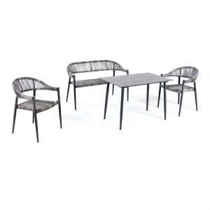 Aluminyum İp Orgu Balkon Oturma Seti NEO-880064T