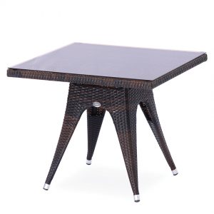 Kare Cam Tablali Rattan Masa 90x90cm NEO-880030T