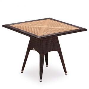 Kare Teak Tablali Rattan Masa 90x90cm NEO-880029T
