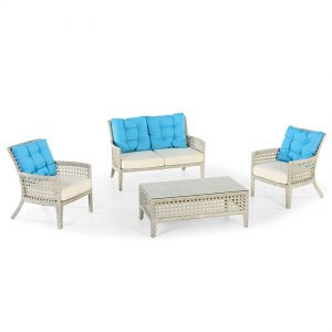 Rattan İkili Kanepe ve Tekli Koltuk Takimi NEO-880088T