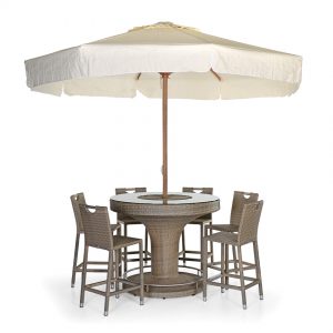 Rattan Yuvarlak Bar Masasi ve Sandalyeleri NEO-880121T