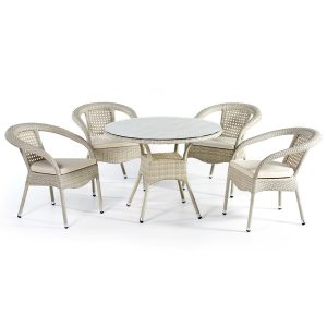 Rattan Yuvarlak Yemek Masasi Seti NEO-880094T