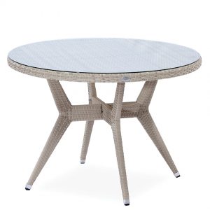 Yuvarlak Camli Rattan Masa 100cm NEO-880035T