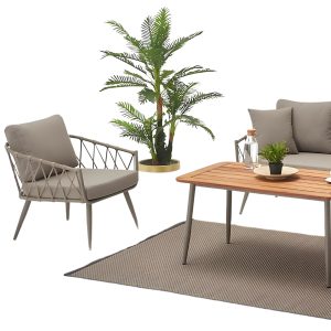 Çapraz Örgülü Bahçe Oturma Grubu NEO-250015T